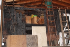 Barn was damaged from a fire